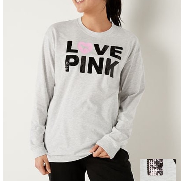 Victoria’s Secret Pink ORIGINALS Bling Shirt Matching Bling Campus Pants SET - Picture 5 of 13